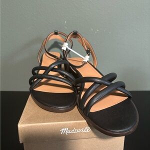 Madewell Strappy Block Heel Leather Sandal Size 10 NWT